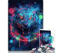 Jigsaws Puzzles 1000 Pieces for Adults Gifts Mysterious Tiger Puzzles for Teenagers,Brain Teaser - Birthday Gift for Men (size 75x50cm)
