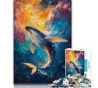 Jigsaws Puzzles 1000 Pieces for Adults Gifts Mysterious Whale Teenager Puzzles,Quiz Game Wall Decoration Unique Birthday And Xmas Gifts 26x38cm