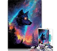 Jigsaws Puzzles 1000 Pieces for Adults Gifts Neon Animal Wolf,family Fun Games Fun at Home Activities,Birthday Present,Travel Gifts (38x26cm)