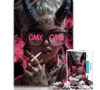 Jigsaws Puzzles 1000 Pieces for Adults Gifts Neon Demon Girl Teenager Jigsaw,Staycation Kill Time with Fully Interlocking Randomly Shaped Pieces (size 75x50cm)