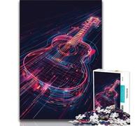 Jigsaws Puzzles 1000 Pieces for Adults Gifts Neon Guitar Puzzles,Educational Toy Funny Family Games Unique Home Decor (size 38x26cm)