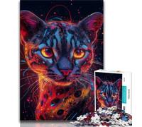 Jigsaws Puzzles 1000 Pieces for Adults Gifts Neon Ocelot Teenager Puzzles,Perfect for Game Nights, Colorful Toy for Home Gift 75x50cm