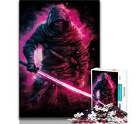 Jigsaws Puzzles 1000 Pieces for Adults Gifts Neon Samurai Warrior War,Decompressing Intellectual Educational Toy Birthday Present,Gifts 50x75cm