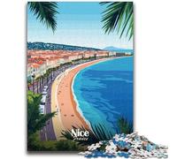 Jigsaws Puzzles 1000 Pieces for Adults Gifts Nice, France Cityscape 1000 Pieces for Teenagers,with Matching Poster And Trivia Sheet for Ages 14+ (50x75cm)