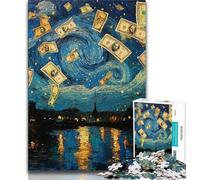 Jigsaws Puzzles 1000 Pieces for Adults Gifts Night Sky Dollar Bills Puzzles for Adults,Learning Educational Toys Family Games Unique Birthday And Gifts (size 75x50cm)