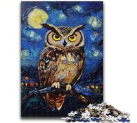 Jigsaws Puzzles 1000 Pieces for Adults Gifts Night Sky Owl Stress Reliever Staycation Kill Time Home Decoration Toys 50x75cm