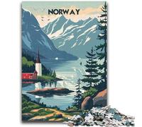 Jigsaws Puzzles 1000 Pieces for Adults Gifts Norwegian Fjordscape Puzzles for Adults,Stress Reliever Difficult Challenge Secret Santa Gifts (26x38cm)