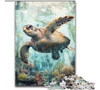 Jigsaws Puzzles 1000 Pieces for Adults Gifts Ocean Turtle, Family Game Stress Reliever Difficult Challenge A Work of Art for Ages 14+ (Size 50x75cm)