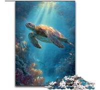 Jigsaws Puzzles 1000 Pieces for Adults Gifts Ocean Turtle, for Educational Game Challenge Toy Unique Home Decor And Gifts (Size50x75cm)