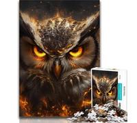 Jigsaws Puzzles 1000 Pieces for Adults Gifts Owl with Headphones Teenager Jigsaw,Staycation Kill Time with Fully Interlocking Randomly Shaped Pieces (size 75x50cm)