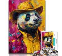 Jigsaws Puzzles 1000 Pieces for Adults Gifts Panda Painter,Educational Games Home Decoration Is Ideal As A Gift for The Whole Family 38x26cm