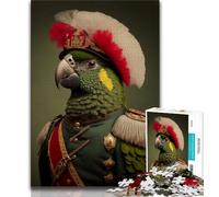Jigsaws Puzzles 1000 Pieces for Adults Gifts Parrot in Military Uniform 1000 Piece Jigsaw,Enhance Love between Couples for Ages 14+ (size 38x26cm)