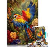 Jigsaws Puzzles 1000 Pieces for Adults Gifts Parrot Oil Painting,Decompressing Intellectual Educational Toy Birthday Present,Gifts (38x26cm)