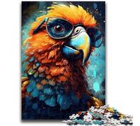 Jigsaws Puzzles 1000 Pieces for Adults Gifts Parrot with Glasses Puzzles for Adults,Family Entertainment Toys with Matching Poster And Trivia Sheet (38x26cm)