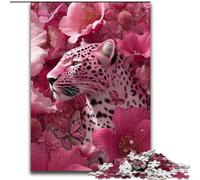 Jigsaws Puzzles 1000 Pieces for Adults Gifts Pink Leopard, Decompressing Intellectual Educational Toy Birthday Present, Gifts, Wall Art (size 26x38cm)