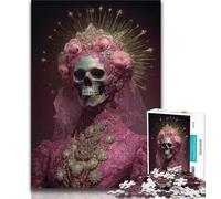 Jigsaws Puzzles 1000 Pieces for Adults Gifts Pink Skeleton Lady Teenager Jigsaw,Staycation Kill Time with Fully Interlocking Randomly Shaped Pieces (size 75x50cm)