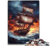 Jigsaws Puzzles 1000 Pieces for Adults Gifts Pirate Ship, Decompressing Intellectual Educational Toy Is Ideal As Gifts for The Whole Family 26X38CM