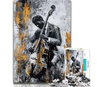 Jigsaws Puzzles 1000 Pieces for Adults Gifts Playing Guitar Oil Painting,Learning Educational Toys Family Games Unique Birthday And Gifts 38x26cm