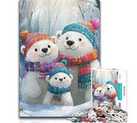 Jigsaws Puzzles 1000 Pieces for Adults Gifts Polar Bear Family 1000 Piece Puzzle,Perfect for Game Nights, Colorful Toy for Home Gift (size 38x26cm)