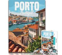 Jigsaws Puzzles 1000 Pieces for Adults Gifts Porto Portugal Travel,Toys Educational Games Stress Relieving Unique Home Decor And Gifts (75x50cm)