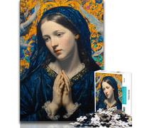 Jigsaws Puzzles 1000 Pieces for Adults Gifts Portrait of Mary The Mother,Challenging Difficult with Fully Interlocking Randomly Shaped Pieces (38x26cm)
