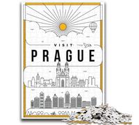 Jigsaws Puzzles 1000 Pieces for Adults Gifts Prague Czech Republic Educational Games Home Decoration Educational Game for Birthday, Chrismas (size 38x26cm)