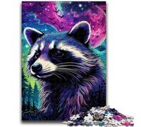 Jigsaws Puzzles 1000 Pieces for Adults Gifts Psychedelic Animal Raccoon Jigsaw,Vibrant And Unique Design Relaxing & Challenging Puzzle Experience (38x26cm)