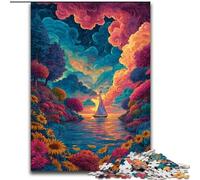 Jigsaws Puzzles 1000 Pieces for Adults Gifts Psychedelic Boat, Decompressing Intellectual Educational Toy Is Ideal As Gifts for The Whole Family (Size 50x75cm)