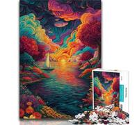 Jigsaws Puzzles 1000 Pieces for Adults Gifts Psychedelic Boat Puzzles for Adults,Family Entertainment Toys with Matching Poster And Trivia Sheet 38x26cm