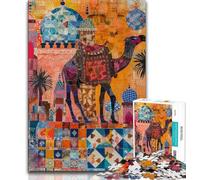 Jigsaws Puzzles 1000 Pieces for Adults Gifts Psychedelic Camel Teenager Puzzles,Interesting Stress Reduction Parent-child Interaction (size 38x26cm)