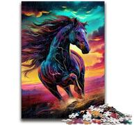 Jigsaws Puzzles 1000 Pieces for Adults Gifts Psychedelic Colored Horses Teenager Puzzles,Quiz Game Wall Decoration Unique Birthday And Xmas Gifts (26x38cm)