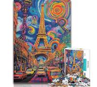 Jigsaws Puzzles 1000 Pieces for Adults Gifts Psychedelic Eiffel Adult Jigsaw,Decompressing Intellectual Educational Toy Perfect Decoration 38x26cm