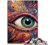 Jigsaws Puzzles 1000 Pieces for Adults Gifts Psychedelic Eyes Jigsaw,Vibrant And Unique Design Relaxing & Challenging Puzzle Experience (38x26cm)