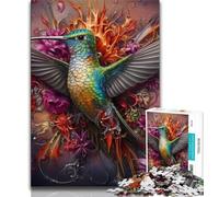 Jigsaws Puzzles 1000 Pieces for Adults Gifts Psychedelic Hummingbird 1000 Pieces for Teenagers,Secret Santa Gifts for Age 14 Years Up 26x38cm