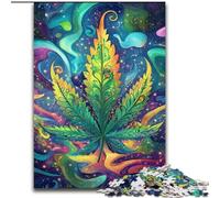 Jigsaws Puzzles 1000 Pieces for Adults Gifts Psychedelic Leaves, Suitable for Ages 14 And Up Home Educational Games DIY Toys Artwork Gift (Size 26x38cm)