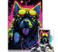 Jigsaws Puzzles 1000 Pieces for Adults Gifts Psychedelic Poodle Teenager Jigsaw,Staycation Kill Time with Fully Interlocking Randomly Shaped Pieces (size 38x26cm)