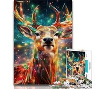 Jigsaws Puzzles 1000 Pieces for Adults Gifts Psychedelic Reindeer 1000 Pieces for Teenagers,Perfect for Game Nights, Colorful Toy for Home Gift 75x50cm