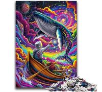Jigsaws Puzzles 1000 Pieces for Adults Gifts Psychedelic Whale Decompressing Intellectual Educational Toy Suitable for Desktop Decoration 50x75cm