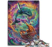 Jigsaws Puzzles 1000 Pieces for Adults Gifts Psychedelic Whale for Age 14+ Educational Games For Adults And Teenagers Artwork Gift 50x75cm