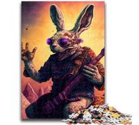 Jigsaws Puzzles 1000 Pieces for Adults Gifts Rabbit Guitar Animal Challenging Game And Family Play Educational Game for Birthday, Chrismas 26x38cm