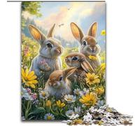 Jigsaws Puzzles 1000 Pieces for Adults Gifts Rabbits in The Garden, Learning Educational Toys Family Games Unique Birthday And Gifts (Size 50x75cm)