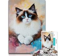 Jigsaws Puzzles 1000 Pieces for Adults Gifts Ragdoll Cat,family Fun Games Fun at Home Activities,Birthday Present,Travel Gifts (75x50cm)