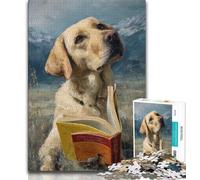 Jigsaws Puzzles 1000 Pieces for Adults Gifts Reading Golden Retriever Adult Jigsaw,Challenging Game Gifts for Is Ideal As A Gift for The Whole Family (size 38x26cm)