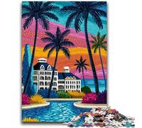 Jigsaws Puzzles 1000 Pieces for Adults Gifts Resort City Teenager Puzzles,Perfect for Game Nights, Colorful Toy for Home Gift (50x75cm)