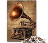Jigsaws Puzzles 1000 Pieces for Adults Gifts Retro Gramophone Adult Jigsaw,Decompressing Intellectual Educational Toy Perfect Decoration (50x75cm)