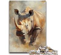 Jigsaws Puzzles 1000 Pieces for Adults Gifts Retro Rhino Teenager Puzzles,Perfect for Game Nights, Colorful Toy for Home Gift (50x75cm)