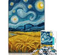 Jigsaws Puzzles 1000 Pieces for Adults Gifts Rice Fields Under The Night Sky,Vibrant And Unique Design Relaxing & Challenging Puzzle Experience (38x26cm)