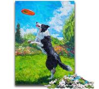 Jigsaws Puzzles 1000 Pieces for Adults Gifts Running Border Collie Adult Jigsaw,Decompressing Intellectual Educational Toy Perfect Decoration (50x75cm)