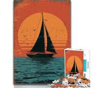 Jigsaws Puzzles 1000 Pieces for Adults Gifts Sailboat Sailing The Ocean 1000 Pieces for Teenagers,Learning Educational Toys Family Games Unique Birthday And Gifts (size 75x50cm)