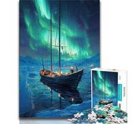 Jigsaws Puzzles 1000 Pieces for Adults Gifts Sailing Under The Aurora,Family Game Stress Reliever Difficult Challenge Enhance Love between Couples (75x50cm)
